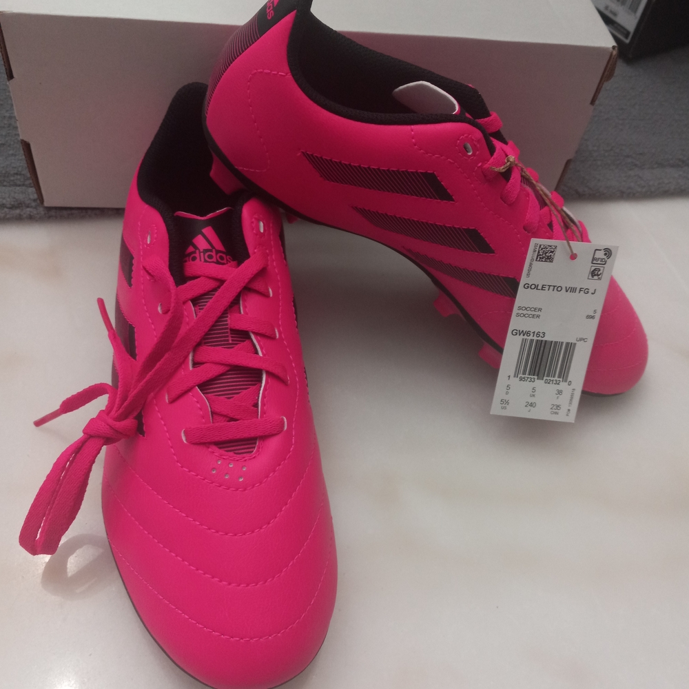 Adidas Kid's Bright Pink Athletic Cleats